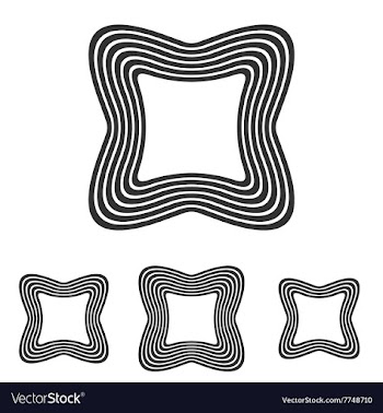 Line square logo design set vector image