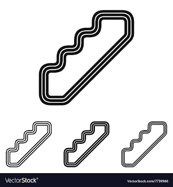 Line stair logo design set vector image