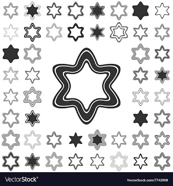 Line star icon design set vector image