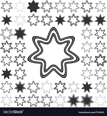 Line star logo design set vector image
