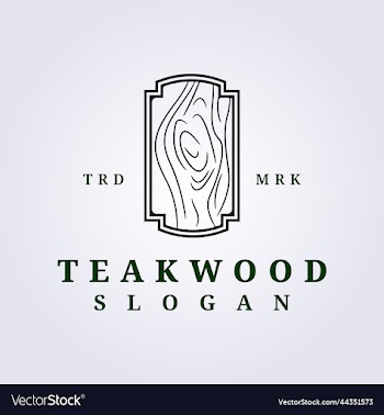 line texture of teakwood logo design