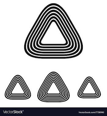Line triangle logo design set vector image
