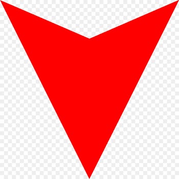 Line Triangle Point Red - Down Arrow PNG Photos 