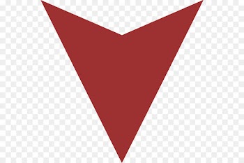 Line Triangle Red Pattern - Down Arrow Transparent Background 