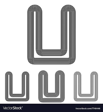 Line u logo design set vector image