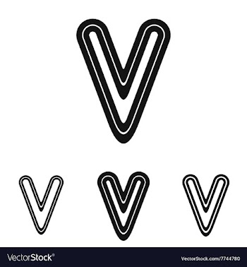 Line v logo design set vector image