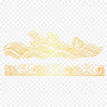 Line Wind wave - Golden lines of the waves vector material 