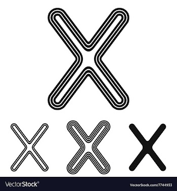Line x logo design set vector image