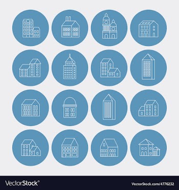 					Linear building vector image														