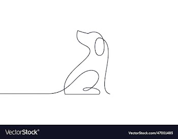 linear dog silhouette dog logo icon