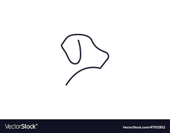 linear dog silhouette dog logo icon