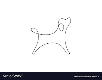 linear dog silhouette dog logo icon