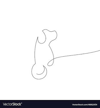 linear dog silhouette dog logo icon templa