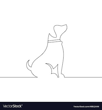 linear dog silhouette dog logo icon templa