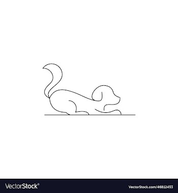 linear dog silhouette dog logo icon templa