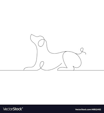 linear dog silhouette dog logo icon templa
