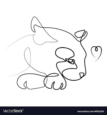 linear drawing of a cat
