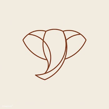 Linear illustration of a elephant's head | Free stock vector - 524655