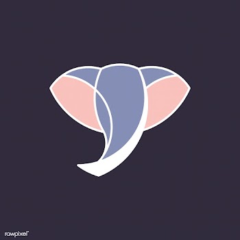 Linear illustration of a elephant's head | Free stock vector - 524715