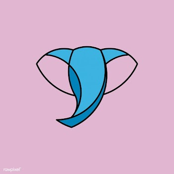 Linear illustration of a elephant's head | Free stock vector - 524755