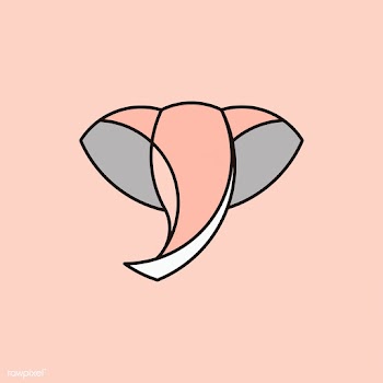 Linear illustration of a elephant's head | Free stock vector - 524794