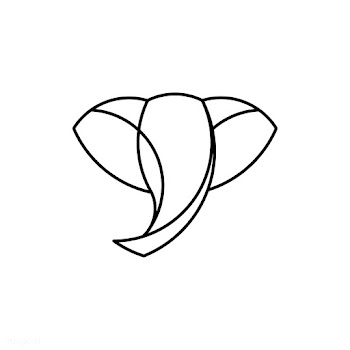 Linear illustration of a elephant's head | Free stock vector - 524798