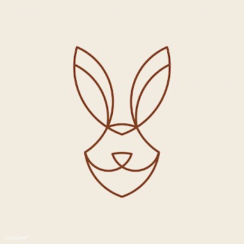 Linear illustration of a rabbit's head | Free stock vector - 524679