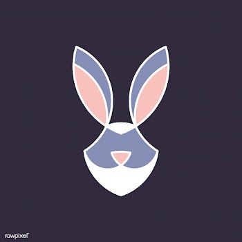 Linear illustration of a rabbit's head | Free stock vector - 524685