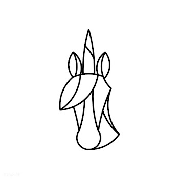 Linear illustration of a unicorn's head | Free stock vector - 524654