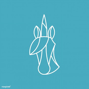 Linear illustration of a unicorn's head | Free stock vector - 524684