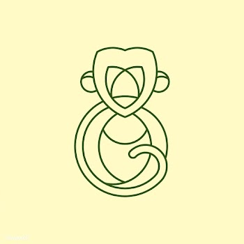 Linear monkey geometrical animal vector | Free stock vector - 520855