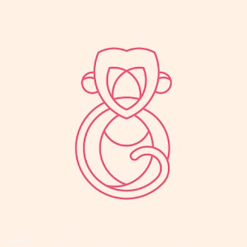 Linear monkey geometrical animal vector | Free stock vector - 520872
