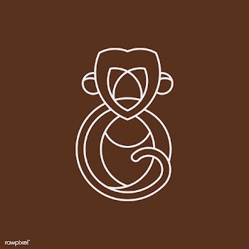 Linear monkey geometrical animal vector | Free stock vector - 520874