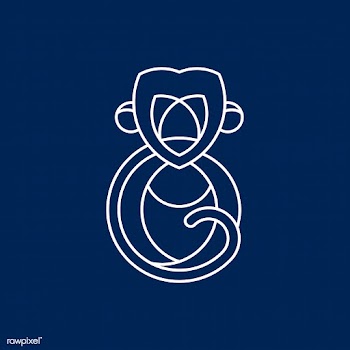 Linear monkey geometrical animal vector | Free stock vector - 520876