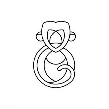 Linear monkey geometrical animal vector | Free stock vector - 520891