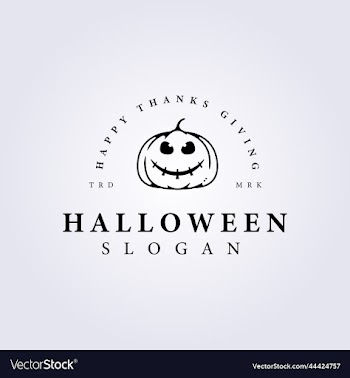 linear pumpkin halloween logo