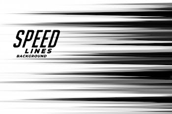 Linear speed lines in black and white comic style background Free Vector