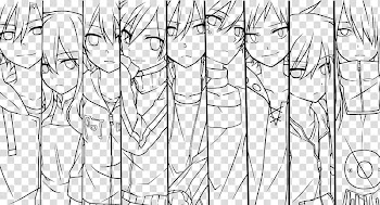 Lineart Mekakucity Actors, anime character outline transparent background PNG clipart