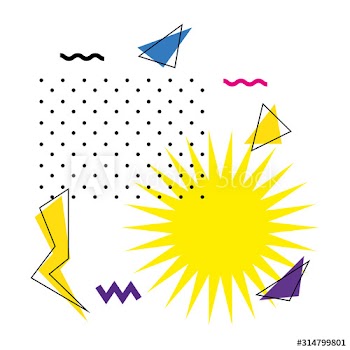 lines with geometric figure and colors design