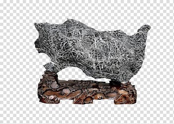 Lingbi County Black and white Gongshi, Lingbi stone ornaments large black and white lines to pull the Free transparent background PNG clipart