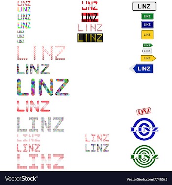 Linz text design set vector image