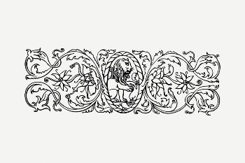 Lion border drawing, vintage illustration | Free PSD - rawpixel