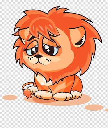 Lion Cartoon Illustration, Little lion grievances transparent background PNG clipart