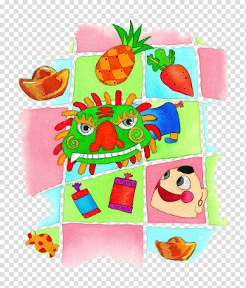 Lion Chinese New Year Watercolor painting, New Year Lion transparent background PNG clipart