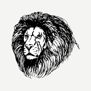 Lion collage element, black & | Free PSD Illustration - rawpixel