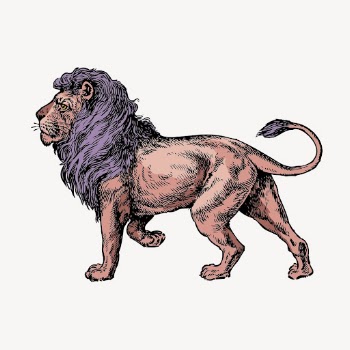 Lion collage element, vintage animal | Free PSD Illustration - rawpixel