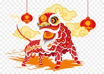 Lion dance Chinese New Year Chinese calendar - Vector Red Lion 