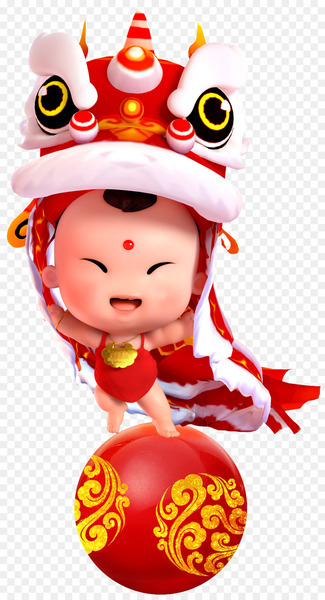 Lion dance Chinese New Year Dog -  