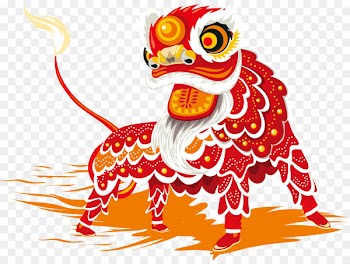 Lion dance Chinese New Year - Vector festival lion 