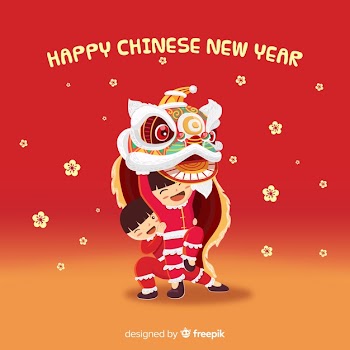Lion dance Free Vector